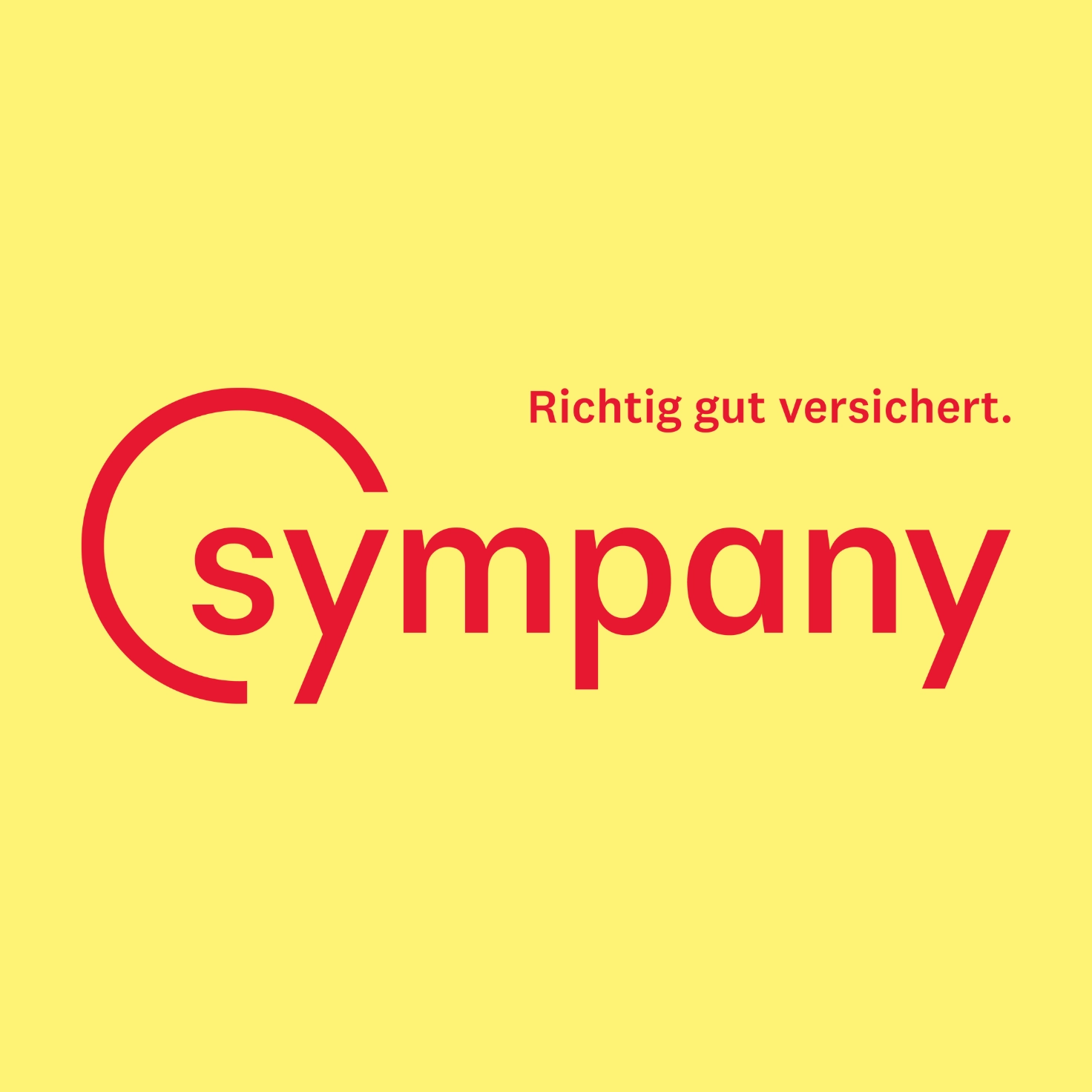 Logo des Versicherers Sympany inklusive des Claims "Richtig gut versichert"