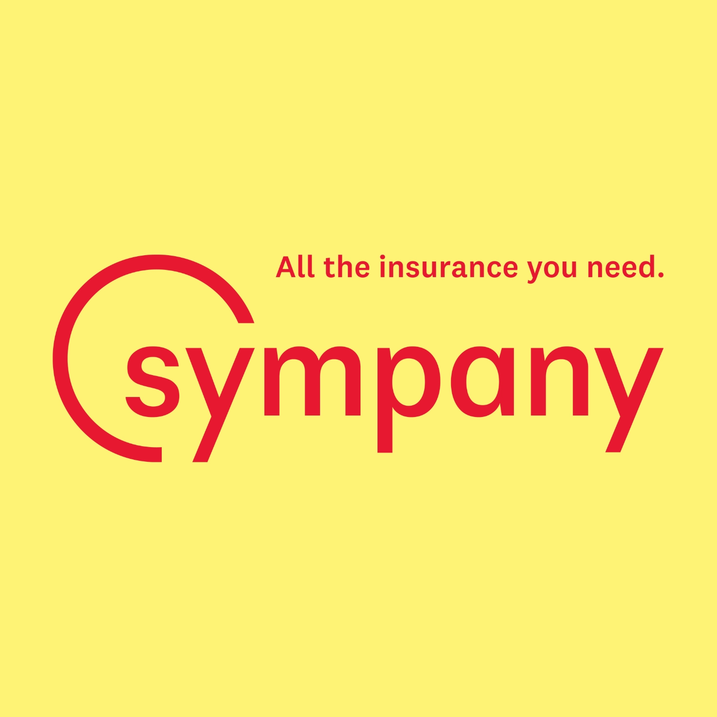 Logo of the insurer Sympany including the claim "All the insurance you need"
