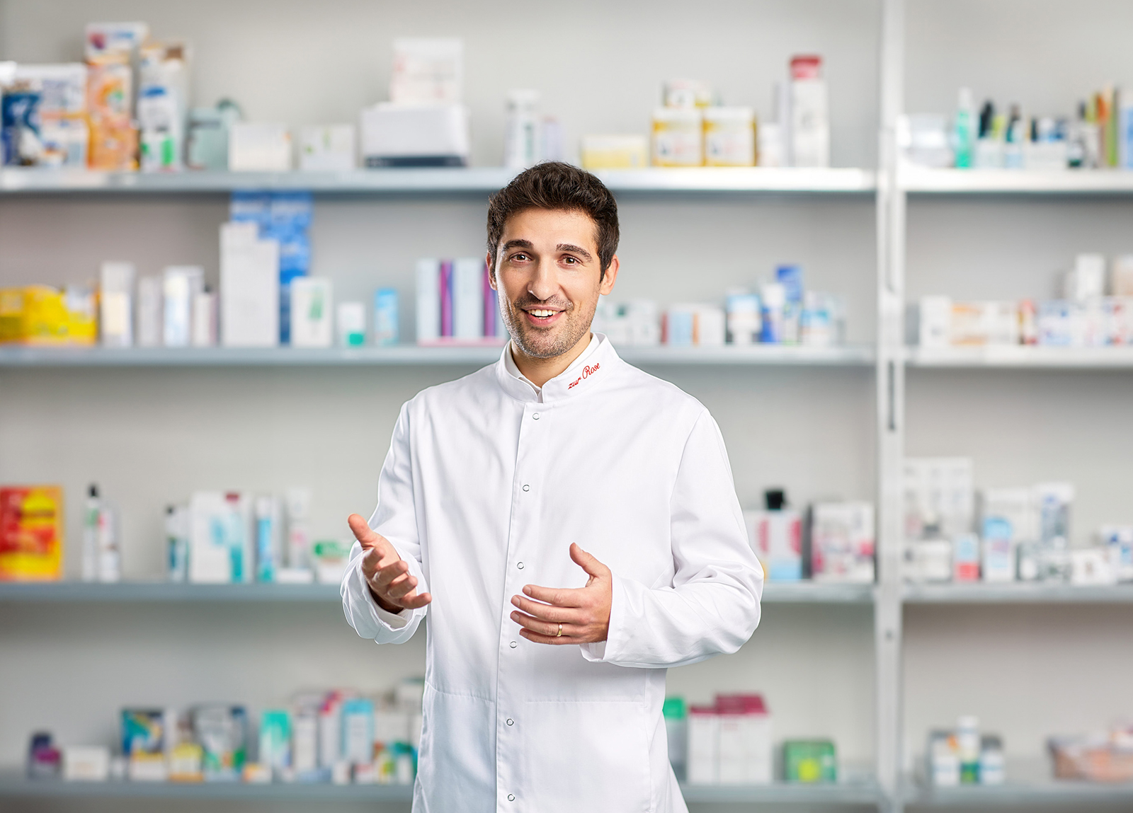 A pharmacist at the Zur Rose pharmacy 
