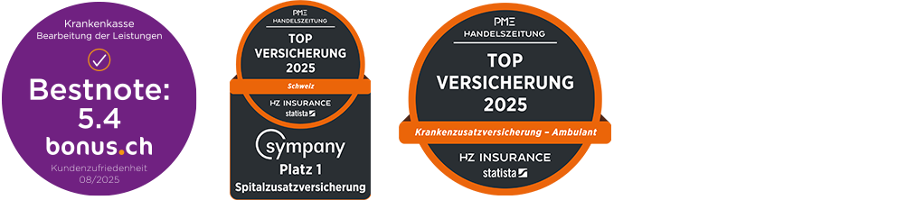 Bestnoten für Sympany von bonus.ch und Handelszeitung