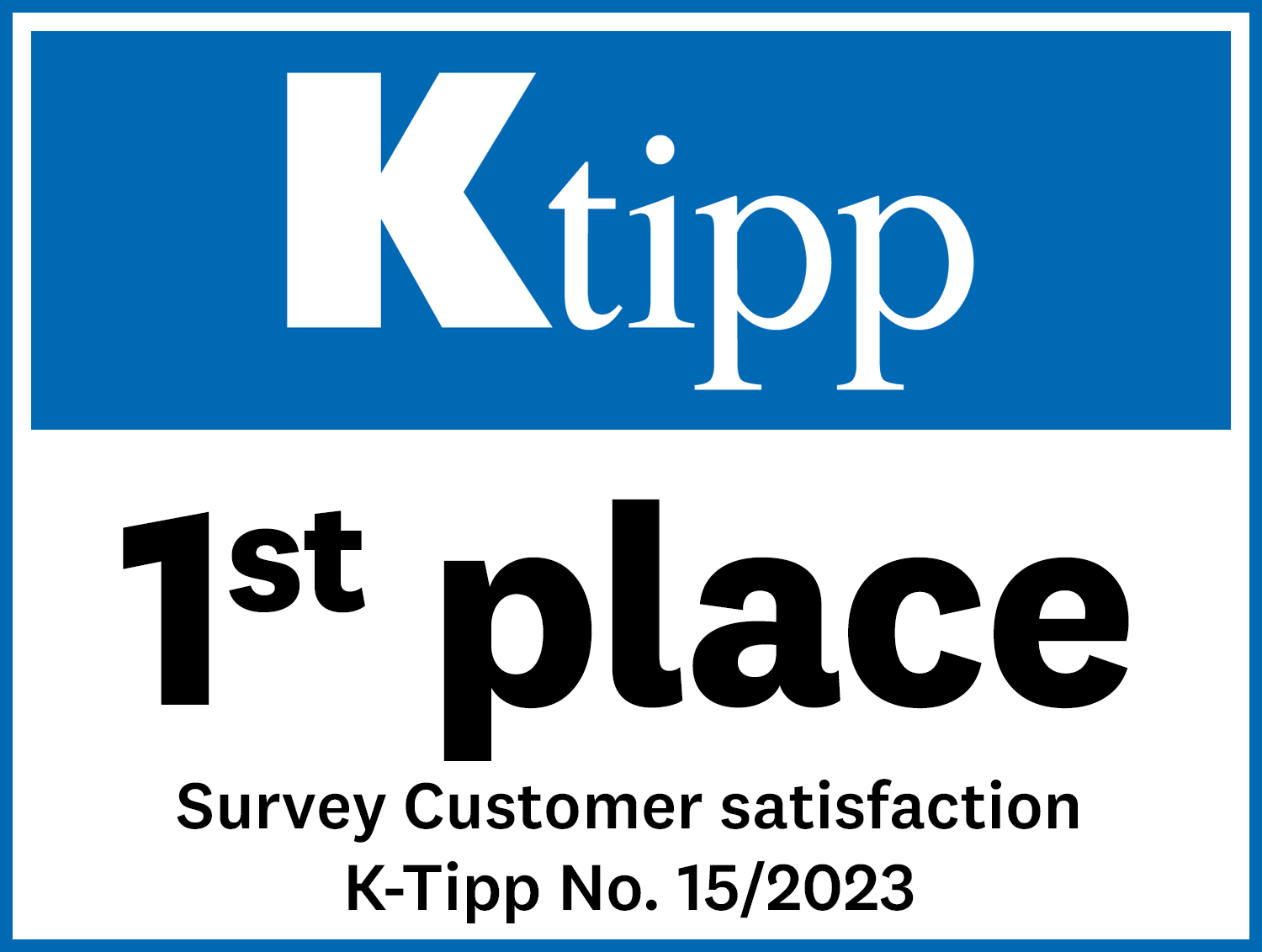 K-Tipp: 1st place for Sympany Customer satisfaction