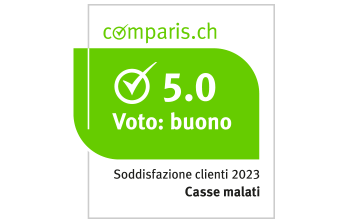 Label Comparis sondaggio soddisfazione del cliente, risultato 5.0 "buono" per Sympany