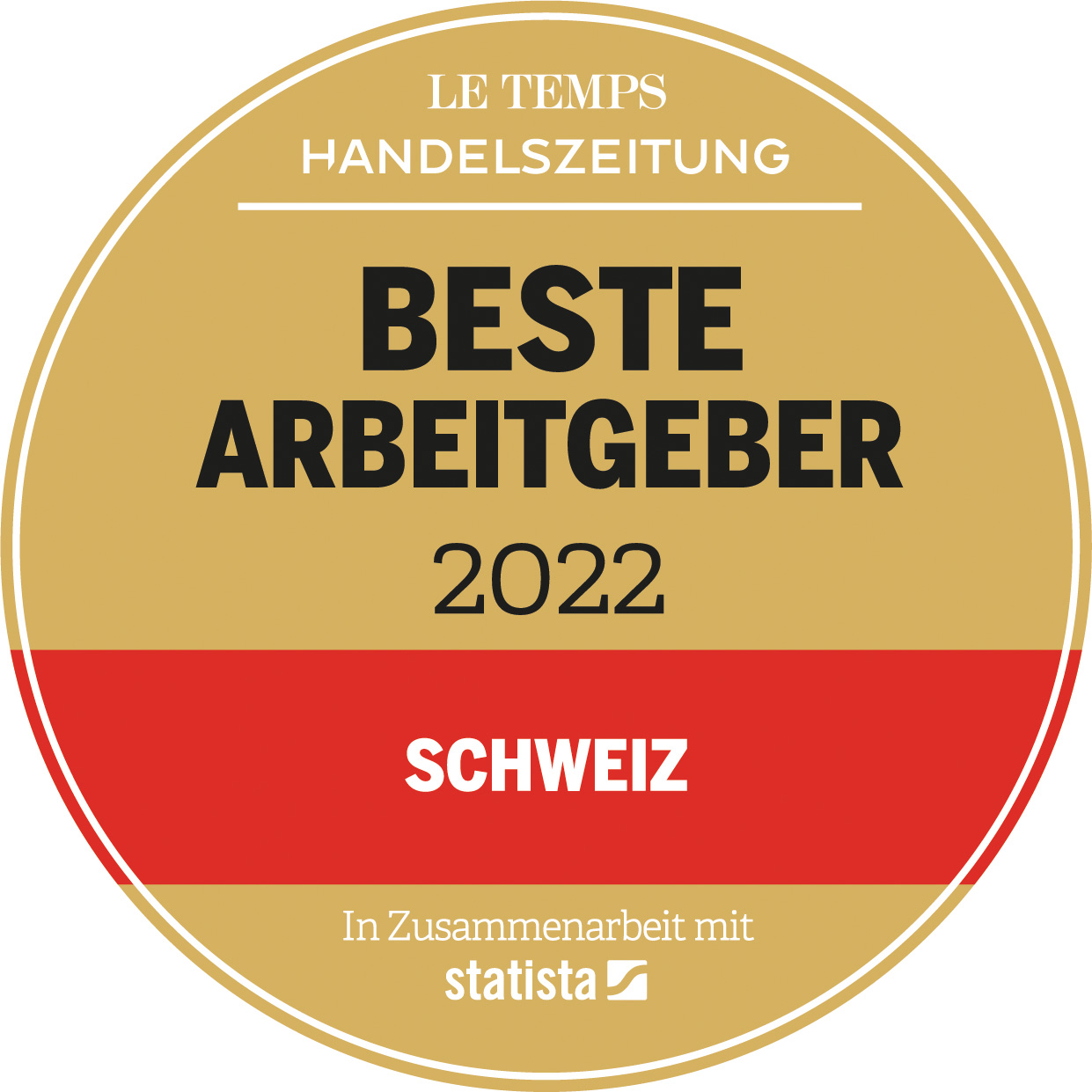 Auszeichnung der Zeitung Le Temps als einer der besten Arbeitgeber 2022