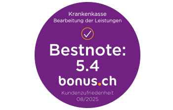 Siegel zur Kundenzufriedenheit mit Krankenkassen von bonus.ch
