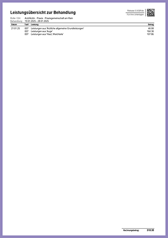 TG-Rechnung 2026 KVG Seite 2 Leistungsübersicht