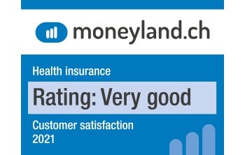 Moneyland label survey customer satisfaction, result 8.1 very good for Sympany