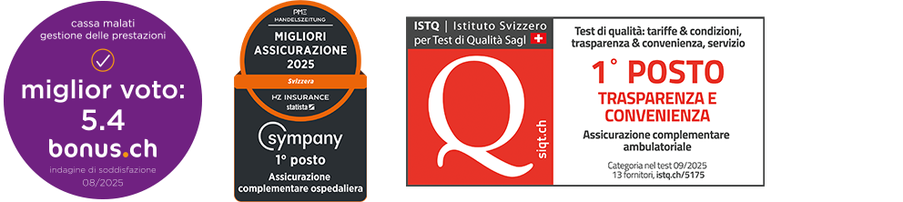 Il massimo dei voti per Sympany da bonus.ch, ISTQ e Handelszeitung