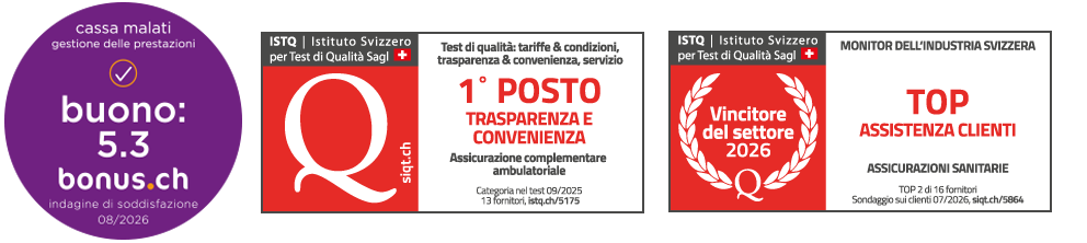Il massimo dei voti per Sympany da bonus.ch e ISTQ
