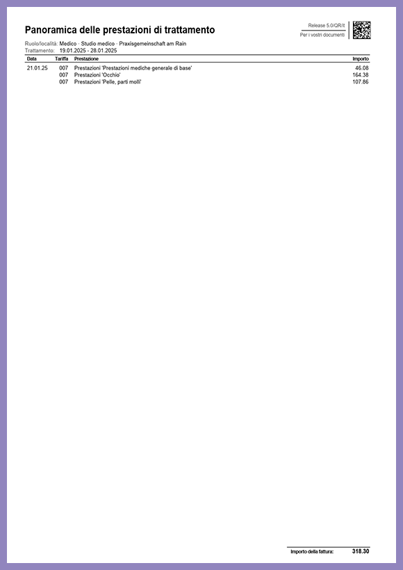 Fattura TG 2026 LAMal Pagina 2 Prestazioni